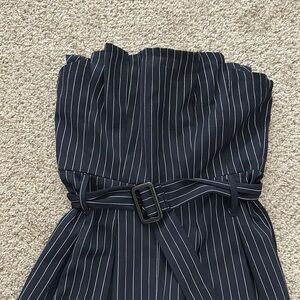 Striped Strapless Jumpsuit